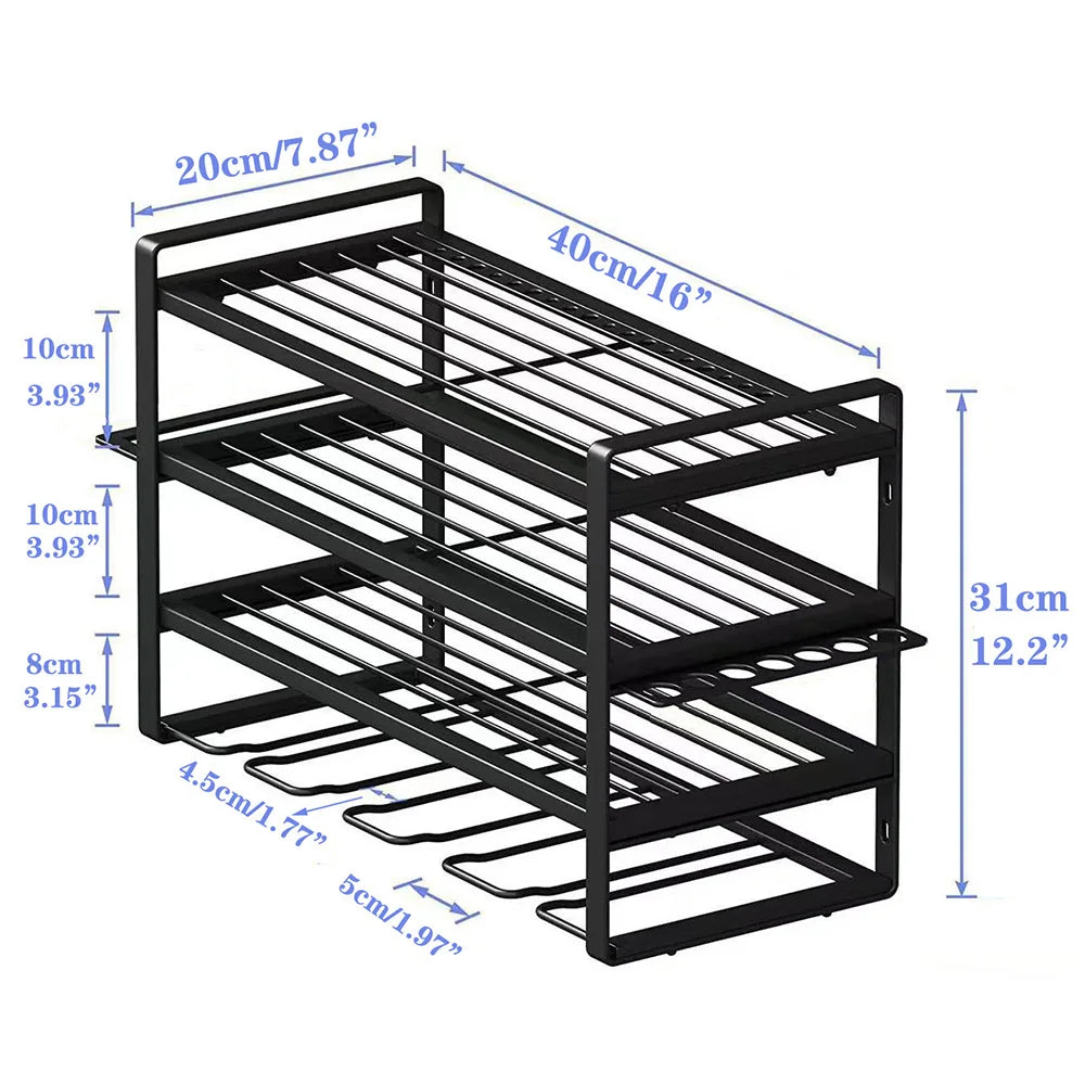 Heavy-Duty Wall-Mounted Power Tool Organizer – Metal Rack for Workshop, Garage, or Shed