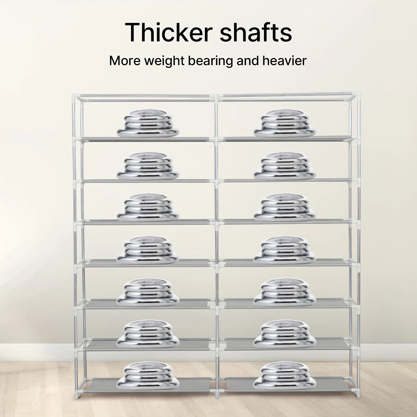 6-Layer Double Row Shoe Rack with Dust Cover – Large Capacity, Easy Assembly