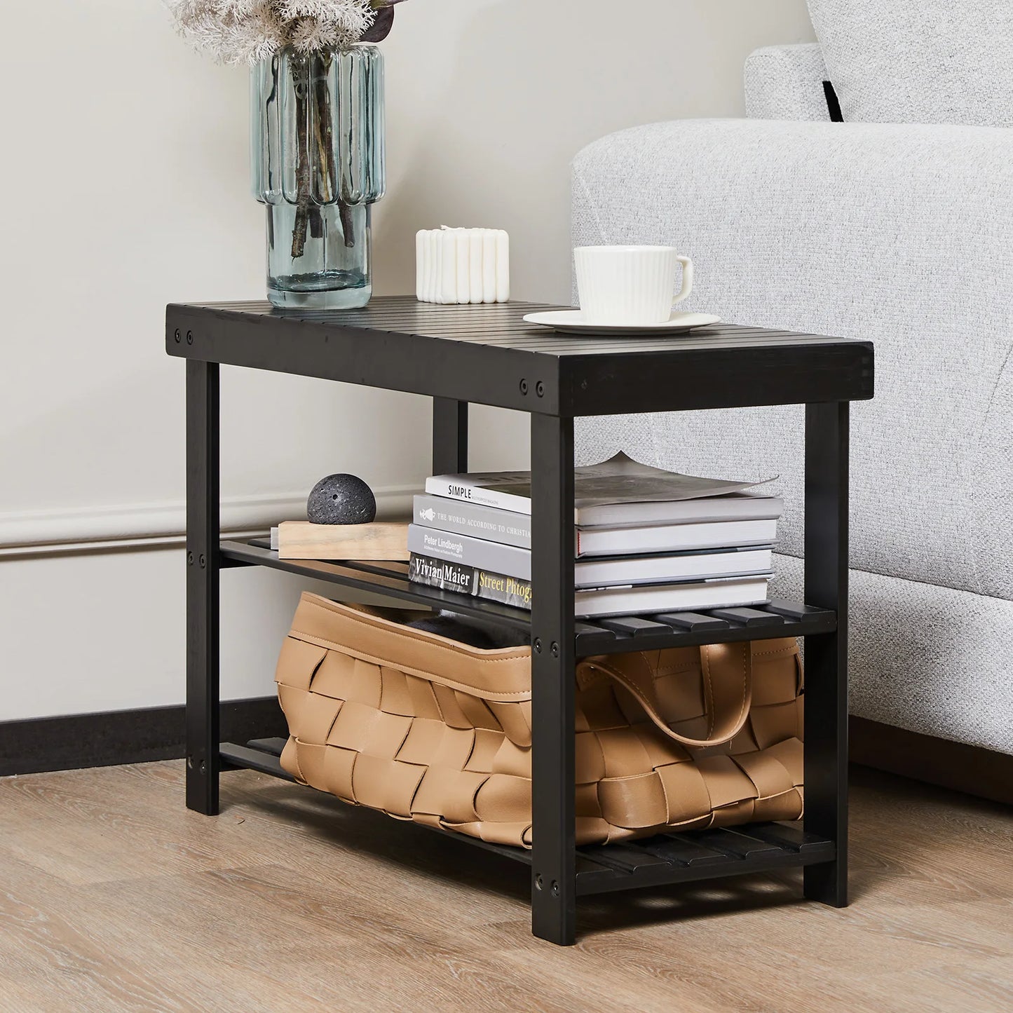 3-Tier Bamboo Shoe Rack Bench – Sturdy Entryway Organizer & Seat (Supports 286 lbs)