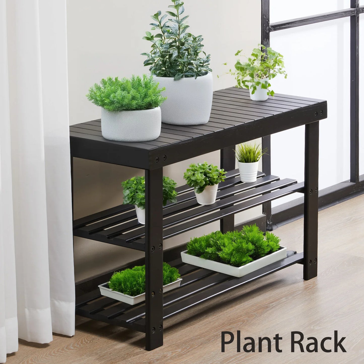 3-Tier Bamboo Shoe Rack Bench – Sturdy Entryway Organizer & Seat (Supports 286 lbs)