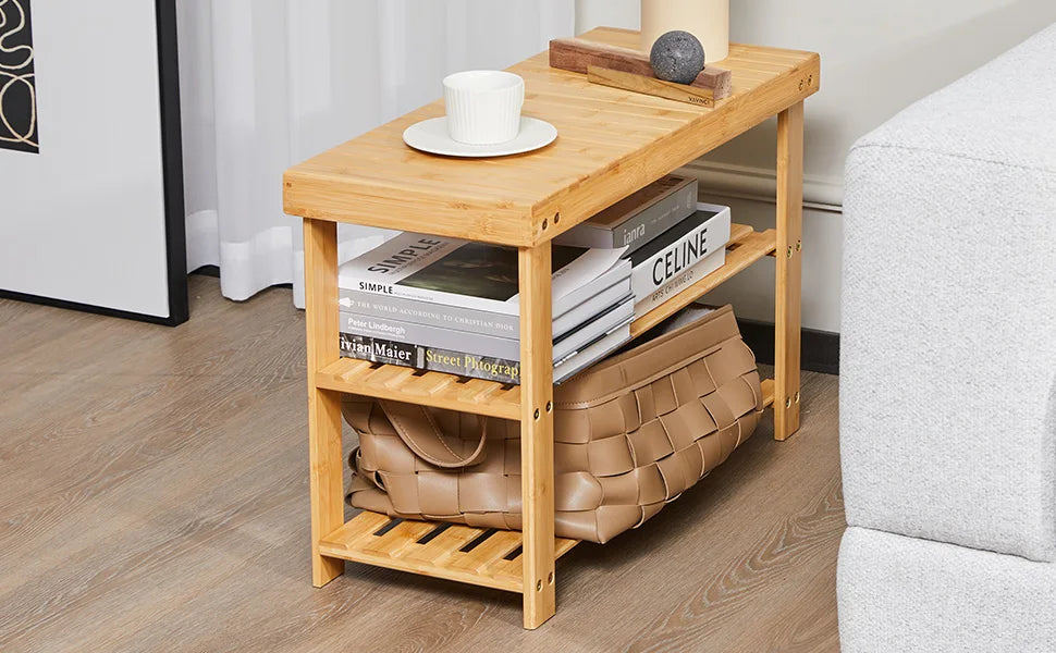 3-Tier Bamboo Shoe Rack Bench – Sturdy Entryway Organizer & Seat (Supports 286 lbs)