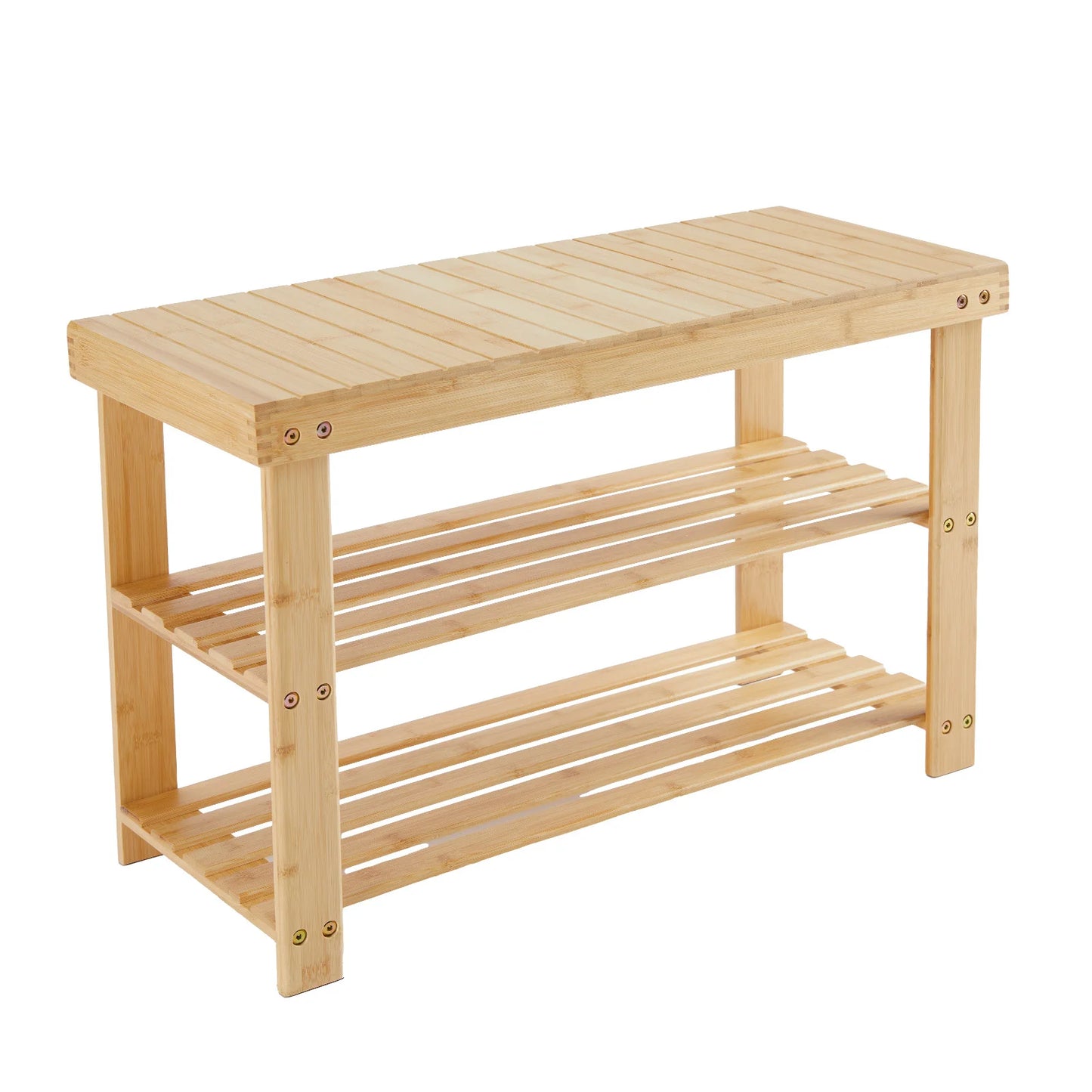 3-Tier Bamboo Shoe Rack Bench – Sturdy Entryway Organizer & Seat (Supports 286 lbs)